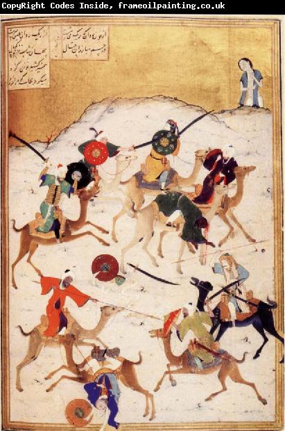unknow artist Battle Between Soldiers Riding Camels
